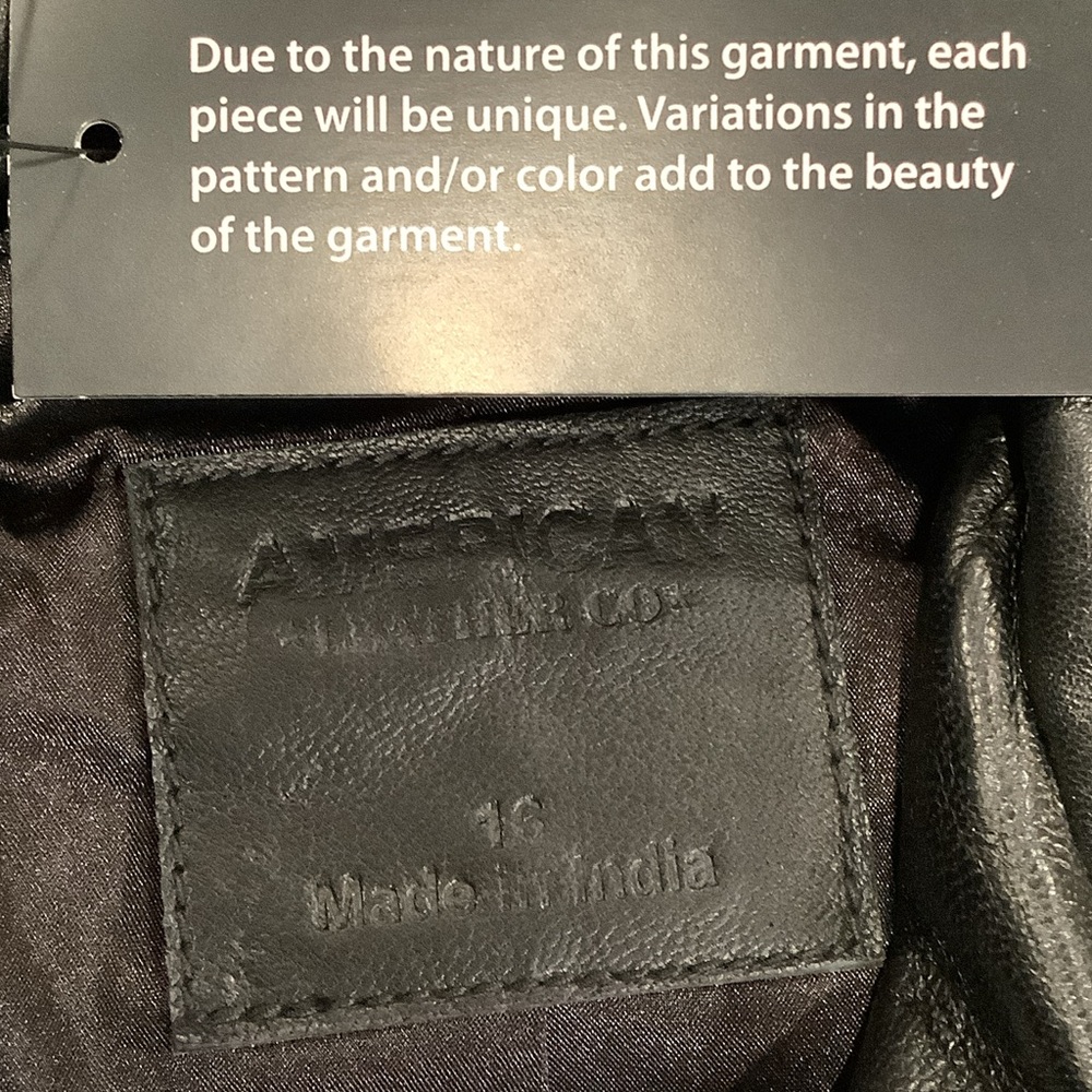 American Leather Co. Black Washed Lamb Leather Moto Jacket Sizes 16-20 3LM07.25 - Picture 7 of 8